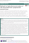 Cover page: Methods for high-dimensional analysis of cells dissociated from cryopreserved synovial tissue