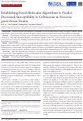 Cover page: Establishing Novel Molecular Algorithms to Predict Decreased Susceptibility to Ceftriaxone in Neisseria gonorrhoeae Strains