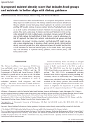 Cover page: A proposed nutrient density score that includes food groups and nutrients to better align with dietary guidance