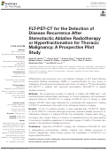 Cover page: FLT-PET-CT for the Detection of Disease Recurrence After Stereotactic Ablative Radiotherapy or Hyperfractionation for Thoracic Malignancy: A Prospective Pilot Study