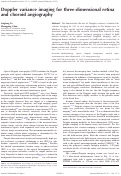 Cover page: Doppler variance imaging for three-dimensional retina and choroid angiography