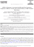 Cover page: APOE-ε4 Genotype is Associated with Elevated Post-Concussion Symptoms in Military Veterans with a Remote History of Mild Traumatic Brain Injury