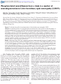 Cover page: Phosphorylated neurofilament heavy chain is a marker of neurodegeneration in Leber hereditary optic neuropathy (LHON).