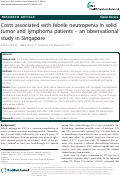 Cover page: Costs associated with febrile neutropenia in solid tumor and lymphoma patients – an observational study in Singapore