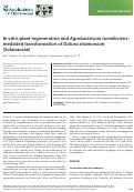 Cover page: In vitro plant regeneration and Agrobacterium tumefaciens–mediated transformation of Datura stramonium (Solanaceae)