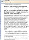 Cover page: Preoperative Plasma Club (Clara) Cell Secretory Protein Levels Are Associated With Primary Graft Dysfunction After Lung Transplantation