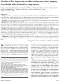 Cover page: Quality-of-life improvement after endoscopic sinus surgery in patients with obstructive sleep apnea.