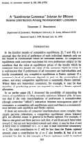 Cover page: A Scandinavian Consensus Solution for Efficient Income Distribution Among Nonmalevolent Consumers