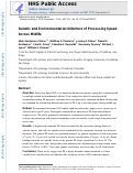 Cover page: Genetic and Environmental Architecture of Processing Speed Across Midlife