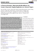 Cover page: A Pressure‐Sensitive, Repositionable Bioadhesive for Instant, Atraumatic Surgical Application on Internal Organs (Adv. Mater. 1/2025)