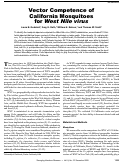 Cover page: Vector Competence of California Mosquitoes for West Nile virus - Volume 8, Number 12—December 2002 - Emerging Infectious Diseases journal - CDC