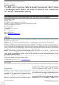 Cover page: The Effects of Coaching Patients to List Questions Before Visiting Cancer Specialists: Retrospective Evaluation of Visit Preparation in a Rural, Underserved Setting.