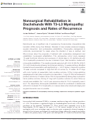 Cover page: Nonsurgical Rehabilitation in Dachshunds With T3-L3 Myelopathy: Prognosis and Rates of Recurrence