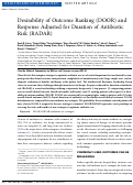 Cover page: Desirability of Outcome Ranking (DOOR) and Response Adjusted for Duration of Antibiotic Risk (RADAR)