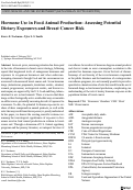 Cover page: Hormone Use in Food Animal Production: Assessing Potential Dietary Exposures and Breast Cancer Risk