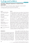 Cover page: Leaf litter arthropod responses to tropical forest restoration