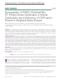 Cover page: Dysregulation of FOXO1 (Forkhead Box O1 Protein) Drives Calcification in Arterial Calcification due to Deficiency of CD73 and Is Present in Peripheral Artery Disease