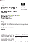 Cover page: EVALUATION OF THE MULTIDIMENSIONAL HEALTH LOCUS OF CONTROL SCALES IN HIGH- AND LOW-RELIGIOSITY HISPANIC AMERICANS