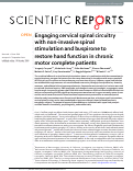 Cover page: Engaging cervical spinal circuitry with non-invasive spinal stimulation and buspirone to restore hand function in chronic motor complete patients