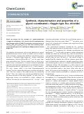 Cover page: Synthesis, characterization and properties of a glycol-coordinated ε-Keggin-type Al 13 chloride