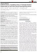 Cover page: Trusted to Learn: a Qualitative Study of Clerkship Students’ Perspectives on Trust in the Clinical Learning Environment