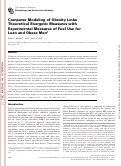 Cover page: Computer modeling of obesity links theoretical energetic measures with experimental measures of fuel use for lean and obese men.