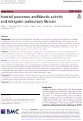 Cover page: Inositol possesses antifibrotic activity and mitigates pulmonary fibrosis