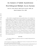 Cover page: An Analysis of Two-User Uplink Asynchronous Non-orthogonal Multiple Access Systems