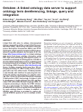 Cover page: Ontobee: A linked ontology data server to support ontology term dereferencing, linkage, query and integration