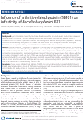 Cover page: Influence of arthritis-related protein (BBF01) on infectivity of Borrelia burgdorferi B31