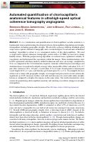 Cover page: Automated quantification of choriocapillaris anatomical features in ultrahigh-speed optical coherence tomography angiograms.