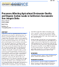 Cover page: Processes Affecting Agricultural Drainwater Quality and Organic Carbon Loads in California's Sacramento–San Joaquin Delta