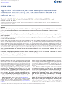 Cover page: Approaches to healthcare personnel exemption requests from coronavirus disease 2019 (COVID-19) vaccination: Results of a national survey