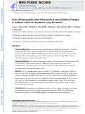 Cover page: Risk of Pneumonitis After Stereotactic Body Radiation Therapy in Patients With Previous Anatomic Lung Resection