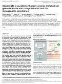 Cover page: AsgeneDB: a curated orthology arsenic metabolism gene database and computational tool for metagenome annotation