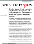 Cover page: Contributions of MyD88-dependent receptors and CD11c-positive cells to corneal epithelial barrier function against Pseudomonas aeruginosa