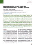 Cover page: Defining the Genetic, Genomic, Cellular, and Diagnostic Architectures of Psychiatric Disorders