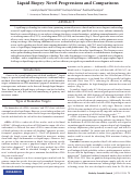 Cover page: Liquid Biopsy: Novel Progressions and Comparisons