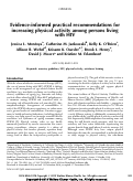 Cover page: Evidence-informed practical recommendations for increasing physical activity among persons living with HIV