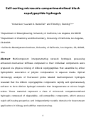 Cover page: Self-Sorting Microscale Compartmentalized Block Copolypeptide Hydrogels
