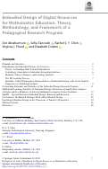 Cover page: Embodied Design of Digital Resources for Mathematics Education: Theory, Methodology, and Framework of a Pedagogical Research Program