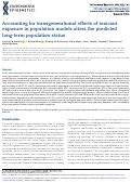 Cover page: Accounting for transgenerational effects of toxicant exposure in population models alters the predicted long-term population status.