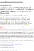 Cover page: Association Between Whole Blood–Derived Mitochondrial DNA Copy Number, Low‐Density Lipoprotein Cholesterol, and Cardiovascular Disease Risk