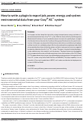 Cover page: How to write a plugin to export job, power, energy, and system environmental data from your Cray® XC™ system