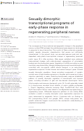 Cover page: Sexually dimorphic transcriptional programs of early-phase response in regenerating peripheral nerves.