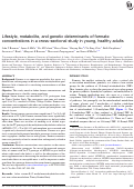 Cover page: Lifestyle, metabolite, and genetic determinants of formate concentrations in a cross-sectional study in young, healthy adults