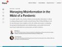 Cover page of Managing Misinformation in the Midst of a Pandemic (Filene Blog Post)