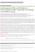 Cover page: Cardiovascular Risk and Resilience Among Black Adults: Rationale and Design of the MECA Study