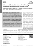 Cover page: Adhesion and Surface Interactions of a Self‐Healing Polymer with Multiple Hydrogen‐Bonding Groups