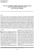 Cover page: The Use of Mobile Health Applications Among Youth and Young Adults Living with HIV: Focus Group Findings